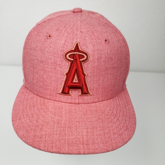 New Era 59Fifty Los Angeles Angels Classic Fitted Hat Red Heather Size 7 1/8 - Picture 15 of 15